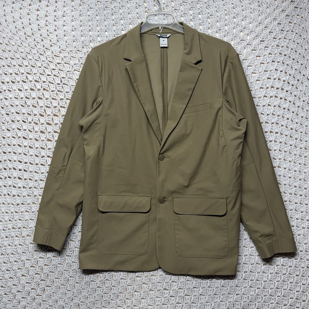 Duluth Trading Co Blazer Mens Medium Tan Sport Coat Travel Utility Pockets Tech